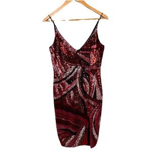 Mandalay Women's Dress Sequined Cocktail Evening Prom Gala 6 Red Bombshell New